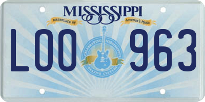 MS license plate LOO963