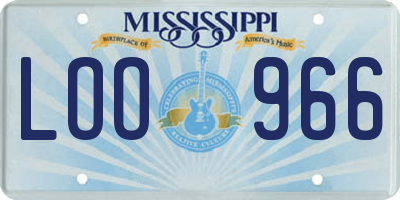 MS license plate LOO966