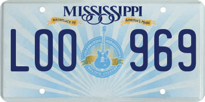 MS license plate LOO969