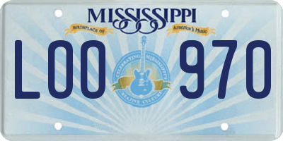 MS license plate LOO970