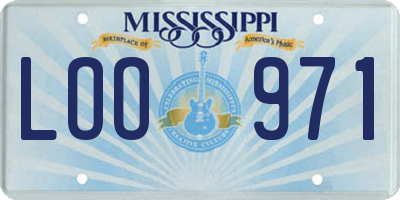 MS license plate LOO971