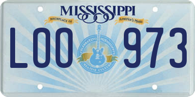 MS license plate LOO973