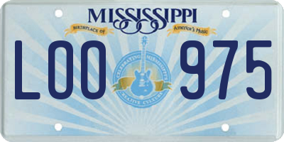 MS license plate LOO975