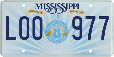 MS license plate LOO977