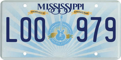 MS license plate LOO979