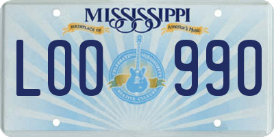 MS license plate LOO990