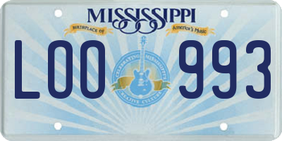 MS license plate LOO993