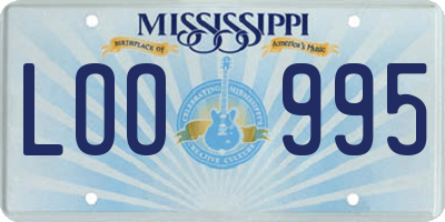 MS license plate LOO995