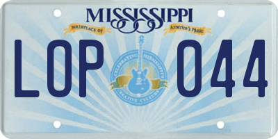 MS license plate LOP044