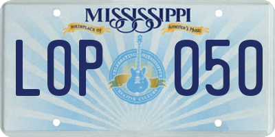 MS license plate LOP050