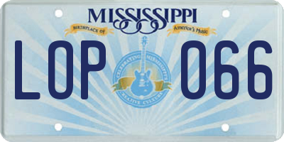 MS license plate LOP066