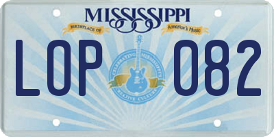 MS license plate LOP082