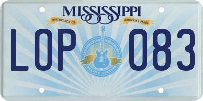 MS license plate LOP083
