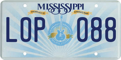 MS license plate LOP088