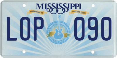 MS license plate LOP090