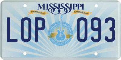 MS license plate LOP093