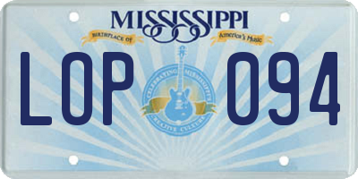 MS license plate LOP094
