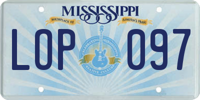 MS license plate LOP097