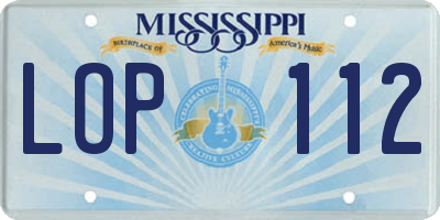 MS license plate LOP112