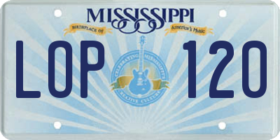 MS license plate LOP120