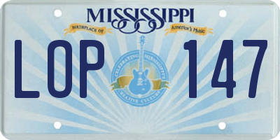 MS license plate LOP147