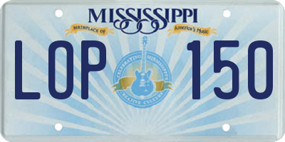 MS license plate LOP150