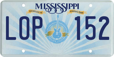 MS license plate LOP152