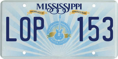 MS license plate LOP153