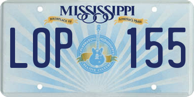 MS license plate LOP155