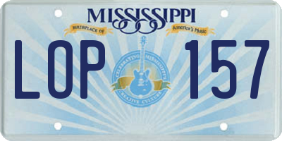 MS license plate LOP157