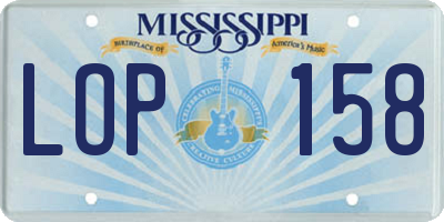 MS license plate LOP158