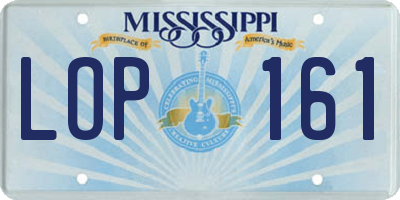 MS license plate LOP161
