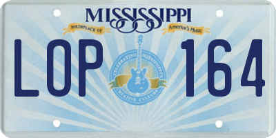 MS license plate LOP164