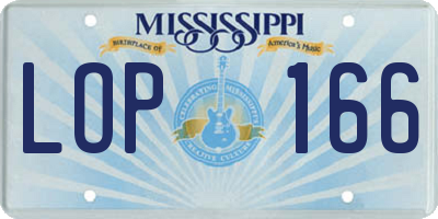 MS license plate LOP166
