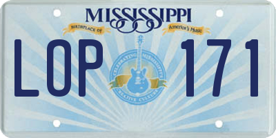 MS license plate LOP171