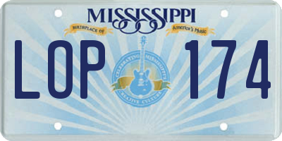 MS license plate LOP174