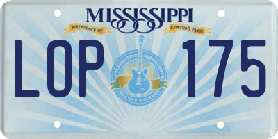 MS license plate LOP175