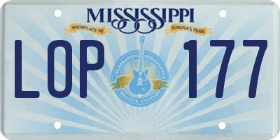 MS license plate LOP177