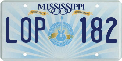 MS license plate LOP182