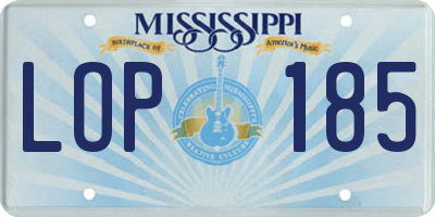 MS license plate LOP185