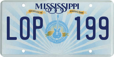 MS license plate LOP199