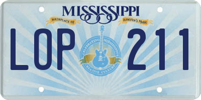 MS license plate LOP211