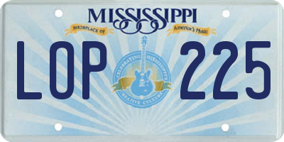 MS license plate LOP225