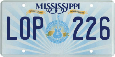 MS license plate LOP226