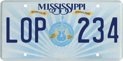MS license plate LOP234