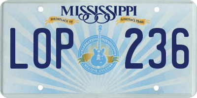 MS license plate LOP236