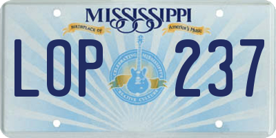 MS license plate LOP237