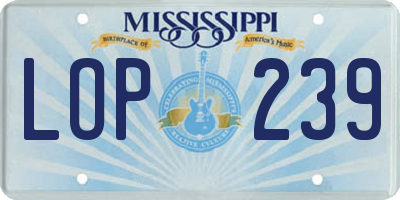 MS license plate LOP239
