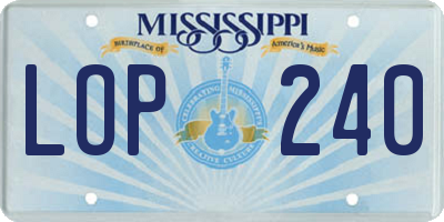 MS license plate LOP240