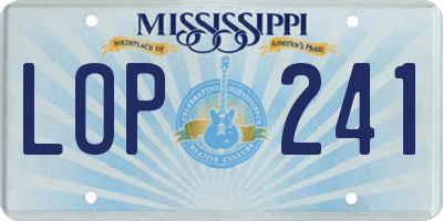 MS license plate LOP241